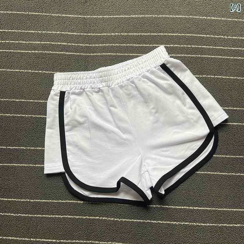 ショートパンツ レディース コットン 切り替え バイカラー ゴムウエスト ハイウエスト ゆったり 軽量 吸汗速乾 ルームウェア スポーツ ヨガ ビーチ 旅行 部屋着 カジュアル ボトムス