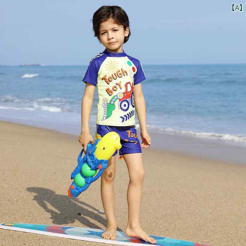 ・対象年齢: 子供・対象性別: 男・柄: 卡通・主な素材: ポリエステル82%・裏地素材: スパンデックス18%・重量: 200g・用途: 游泳水遊び・カラー展開: 工事車・サイズ展開: S,M,L,XL,XXL・スタイル: トランクス