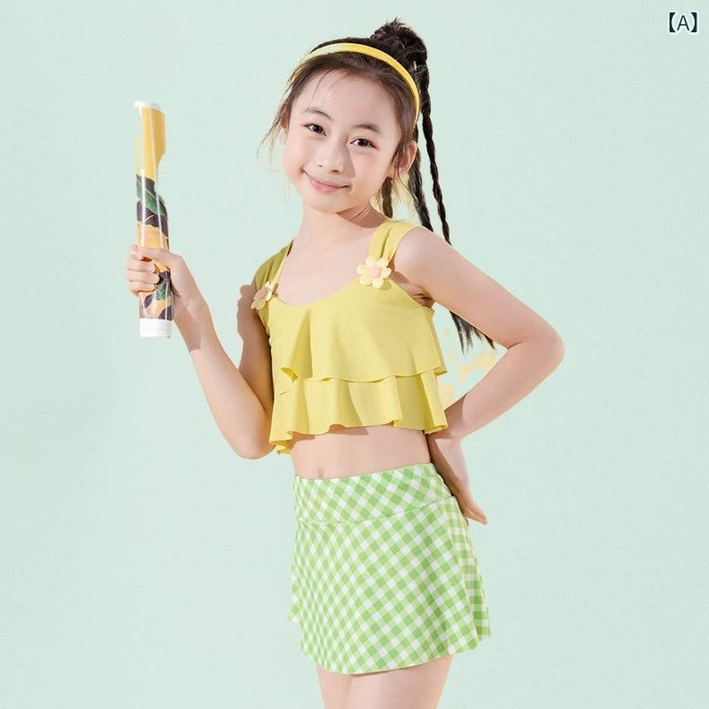 水着 女の子 キッズ ベビー セパレート ビキニ フリル フラワー ストラップ チェック柄 スイムウェア かわいい 温泉 旅行 プール 海