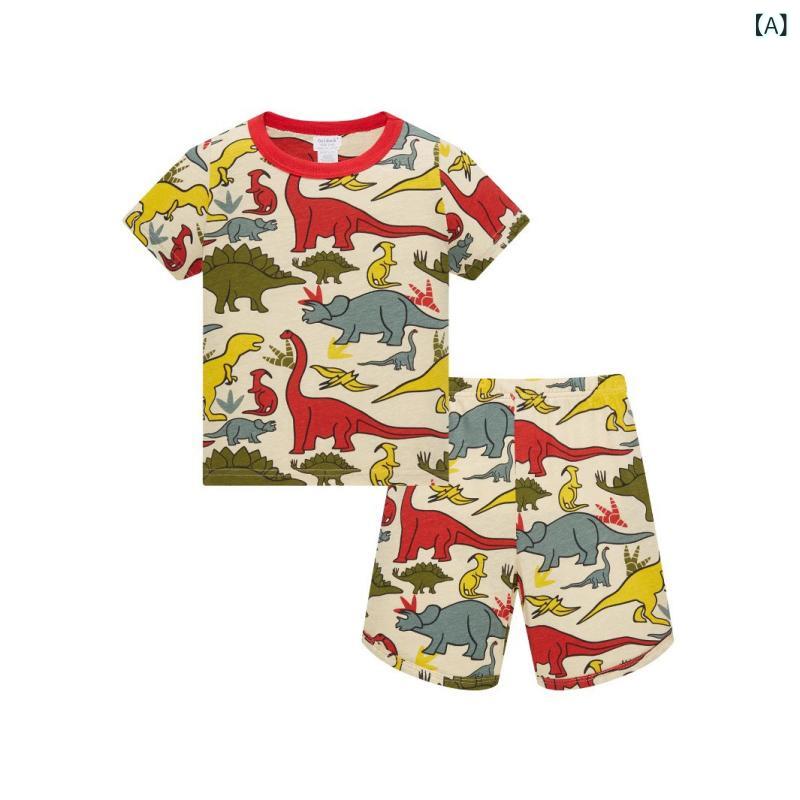 パジャマ キッズ 男の子 女の子 春夏 半袖 Tシャツ ハーフパンツ 部屋着 ルームウェア 子供服 キャラクター イラスト プリント コットン 柔らかい 薄手 動きやすい 通気性 カジュアル
