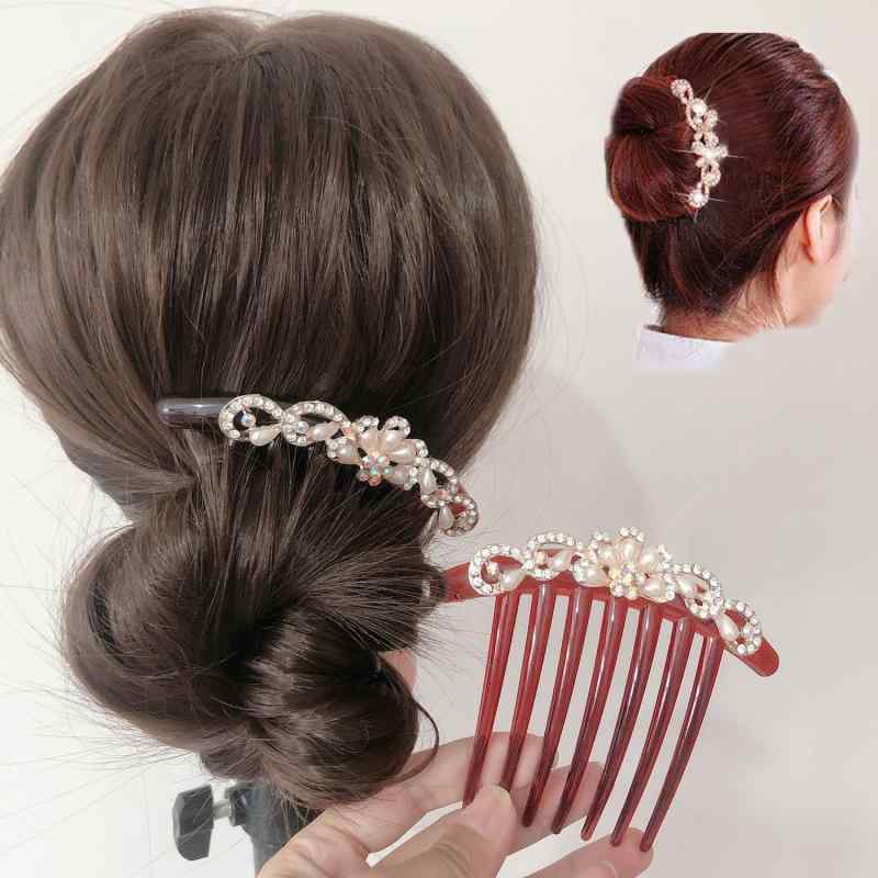 ・カテゴリ: ヘアアクセサリー・スタイル: レトロ、シンプル・主な素材: パール・柄: 花柄・加工方法: 電鍍・水晶: 白水晶・性別: 女性