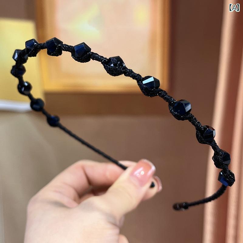 ・カテゴリ: ヘアアクセサリー・主な素材: 人造水晶・加工: 手作り・カラー展開: ブラック、ディープブルー、ダークネイビー・スタイル: 韓国風・テイスト: 清新スイート・モチーフ: 流星雨・対象: 女性・流行要素: ナチュラル