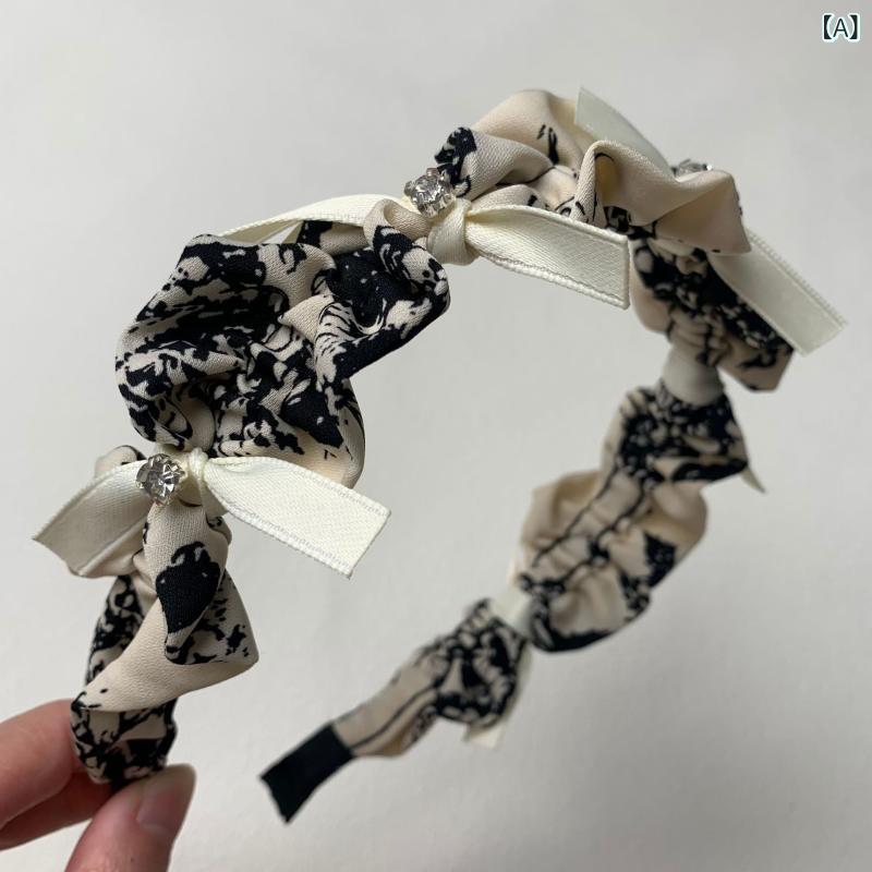 ・カテゴリ: ヘアアクセサリー・スタイル: チャイナ・形状: 蝶結び・カラー展開: ベージュ、ブラック・性別: 女性・特徴: 高頭頂・流行要素: プリーツ、不規則、非対称