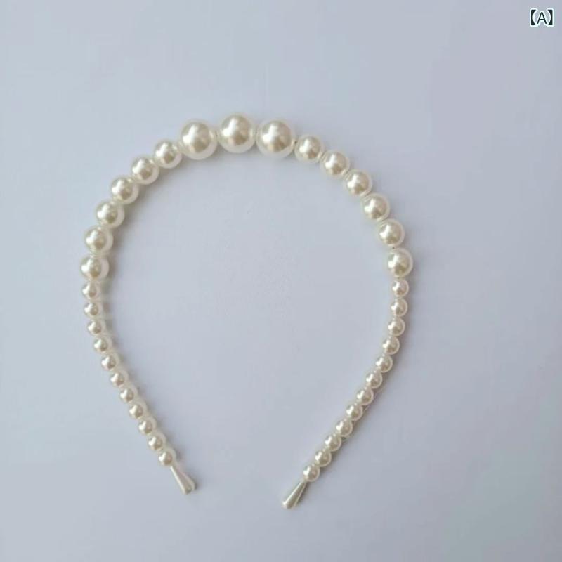 カチューシャ レディース ヘアアクセサリー パール ハンドメイド ビーズ フリル 上...