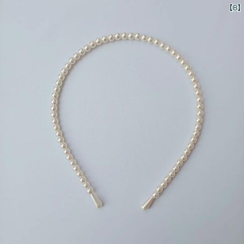 カチューシャ レディース ヘアアクセサリー パール ハンドメイド ビーズ フリル 上...