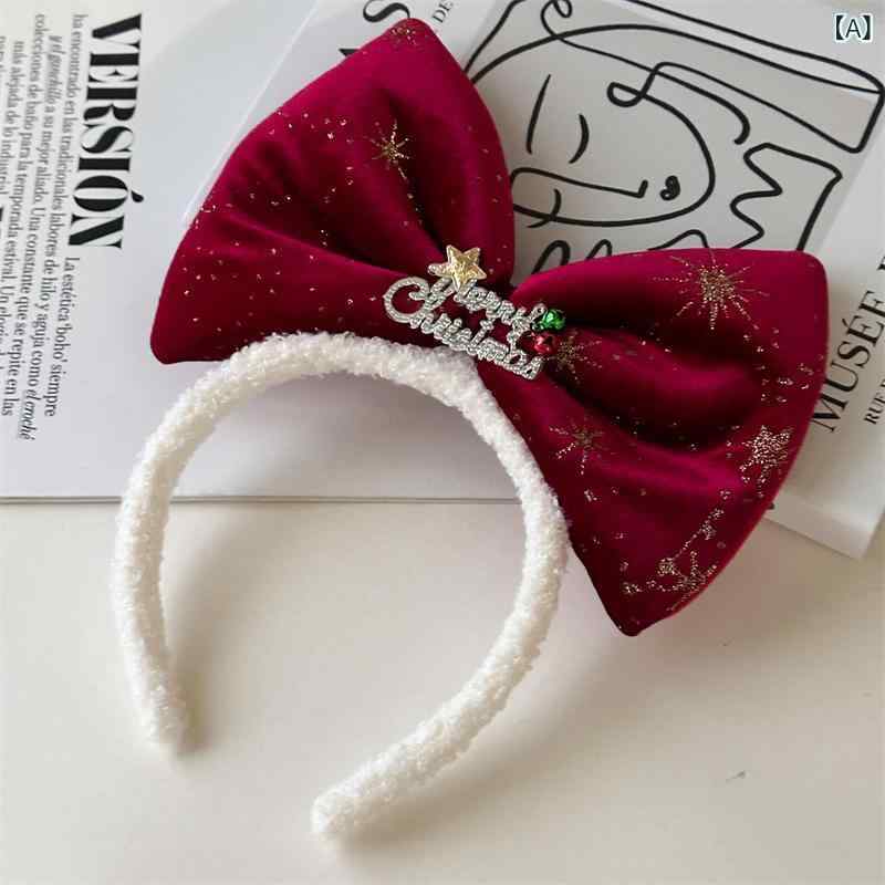 カチューシャ レディース クリスマス ヘアバンド ヘアアクセサリー ベルベット 赤 スパンコール リボン トナカイの角 かわいい フェスティバル イベント