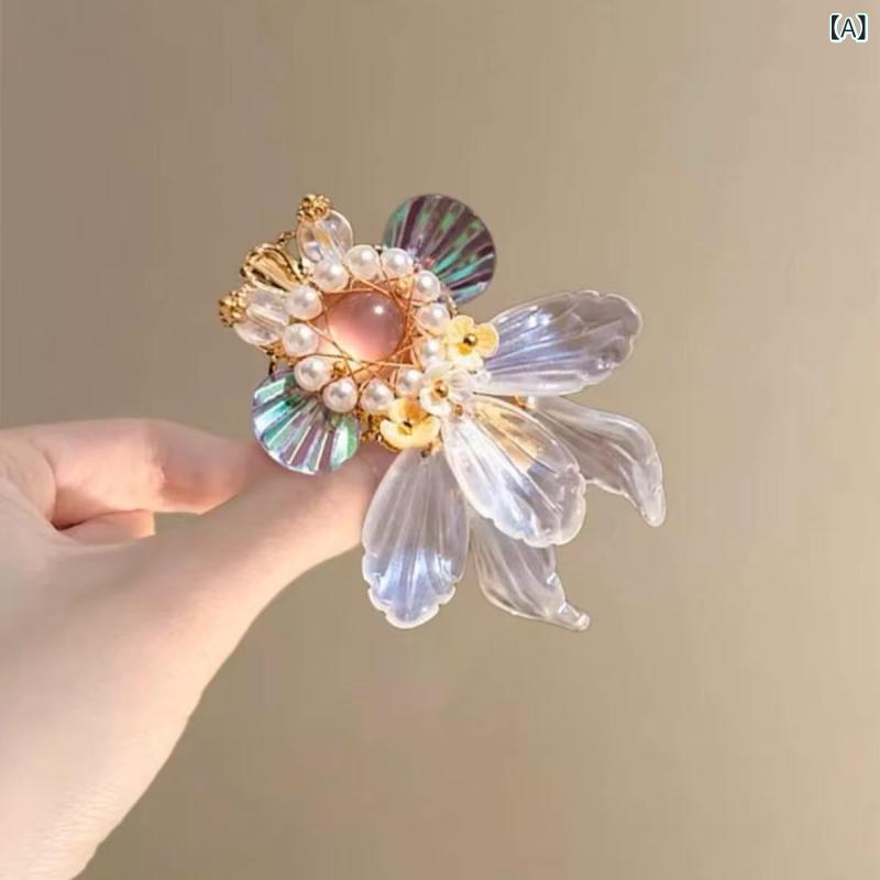 ヘアアクセサリー レディース ヘアピン 金魚 ガラス 伝統的 かわいい グラデーショ...