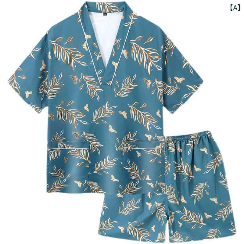 ルームウェア レディース メンズ パジャマ サウナ服 部屋着 ストレッチ 通気性 吸汗速乾 ゆったり 大きいサイズ 半袖 短パン ペアルック お揃い 柄