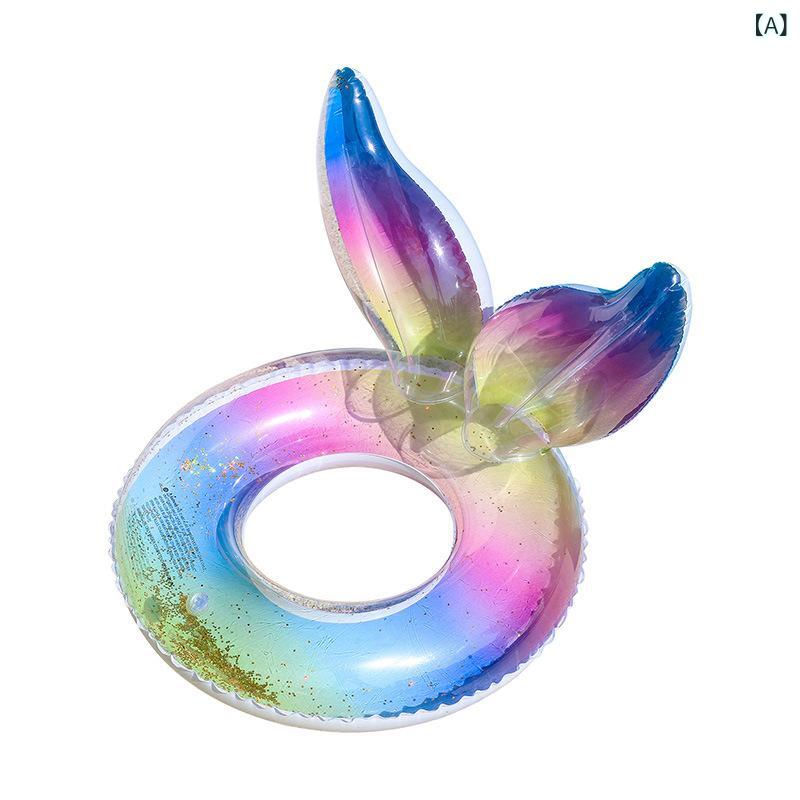 浮き輪 大人用 マーメイド スパンコール ラメ 入り PVC 浮輪 人魚テール 浮き具 プール 海水浴 水遊び レジャー キラキラ ビーチ グッズ