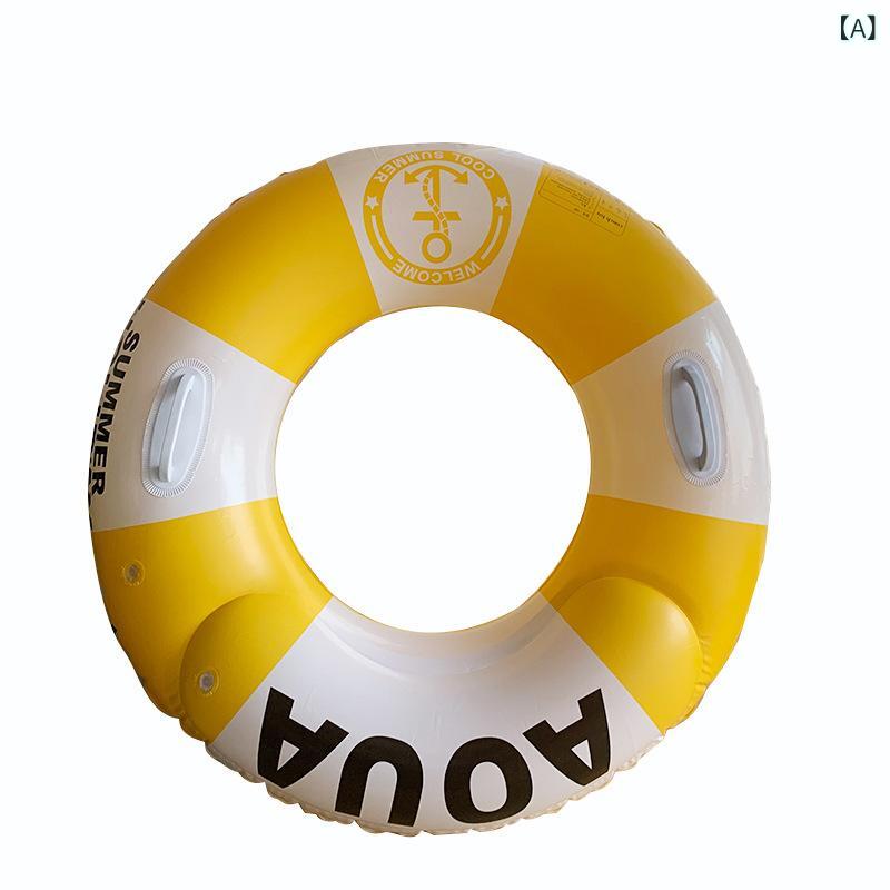・カテゴリ: 浮き輪・主な素材: 環保PVC・PVC厚さ: 0.22mm・柄: 卡通・対象: 成人・サイズ展開: 90#、100#・タイプ: ハンドル付き・用途: スポーツ、游泳