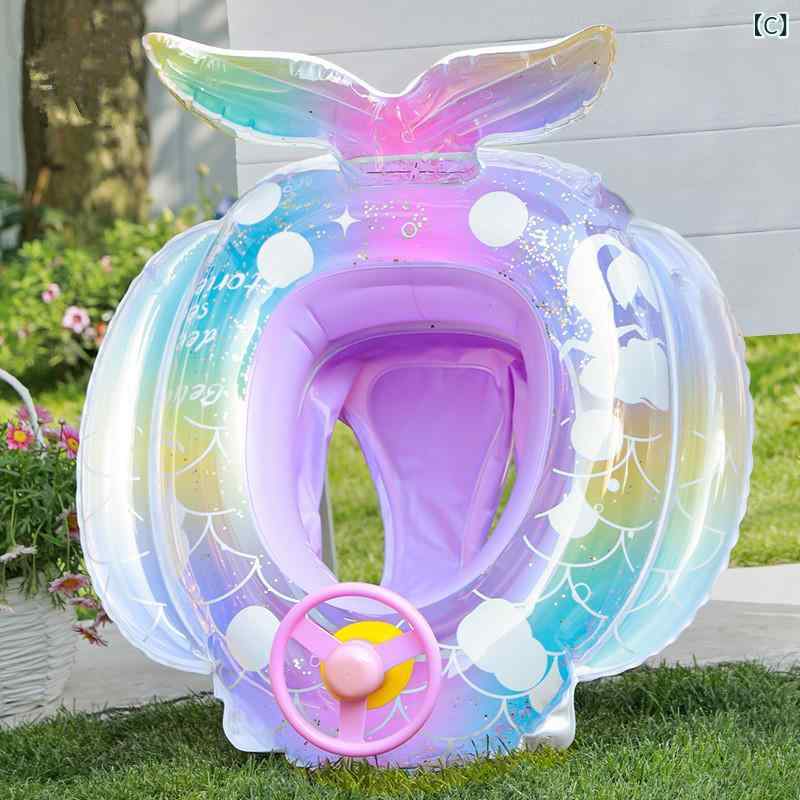 浮き輪 子供 レディース ラメ キラキラ マーメイド かわいい ビーチ プール 水遊び...