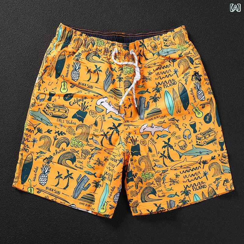 ハーフパンツ メンズ 春夏 吸汗速乾 通気性 海パン ビーチパンツ 五分丈 サーフパンツ ショートパンツ 水陸両用 旅行 リゾート カジュアル