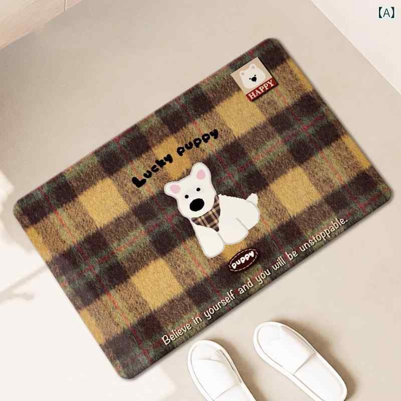 ・主な素材: 珪藻土・形状: 方形・柄: かわいい動物・洗濯方法: 水洗・カラー展開: 围脖小狗、豹纹狗狗、船长狗狗、吹风小狗、帽子猫猫、橘子猫猫、围脖小熊、围脖吹风小狗、豹纹腊肠狗・サイズ展開: 40×60cm、50×80cm、60×90cm、80×120cm・スタイル: 可愛い・使用場所: 浴室、玄関