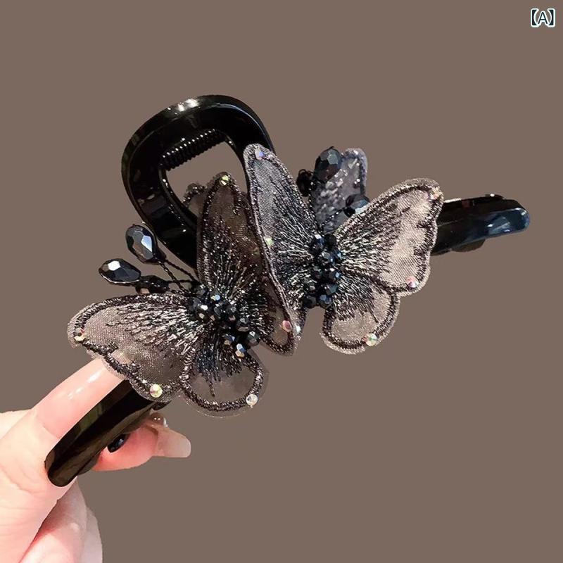 ヘアクリップ レディース バンスクリップ シャーククリップ 蝶 ヘアアクセサリー キラキラ 水着 ビジュー リボンモチーフ 髪留め 髪飾り まとめ髪 ヘアアレンジ おしゃれ 上品 通勤