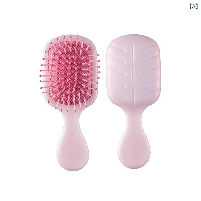 ヘアブラシ レディース ミニサイズ 携帯用 折りたたみ ヘアケア コーム 髪質改善 マッサージ キャリー 旅行用 軽量 パールカラー secure-depo-11442346 セキュアデポ パッケージ画像