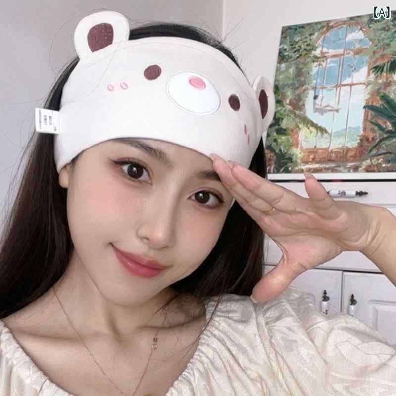 ・カテゴリ: ヘアバンド・性別: 女性用・対象年齢: 成人・主な素材: 綿・織り方: 平織り・柄: キャラクター・加工方法: 刺繍・デザイン要素: 刺繍・スタイル: 韓国風・カラー展開: オフホワイト、ピンク、ブルー