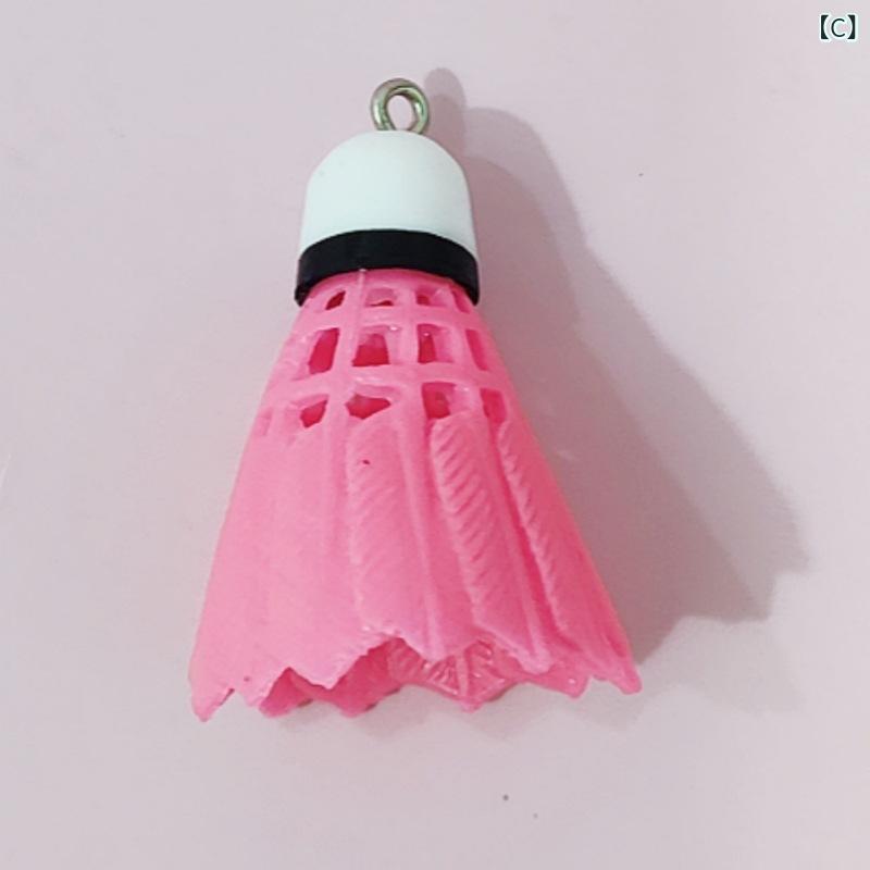 キーホルダー ミニ羽毛球 ミニバドミントン チャーム アクセサリーパーツ DIY ハンドメイド 素材 イヤリング ピアス ペンダント プラスチック 1個 鍵 バッグチャーム かわいい カラフル secure-depo-11445990 セキュアデポ サンプル画像3