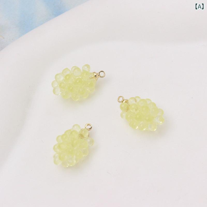 チャーム ハンドメイド パーツ 樹脂 ミニ フルーツ 葡萄 かわいい アクセサリー 手芸 DIY ネックレス イヤリング