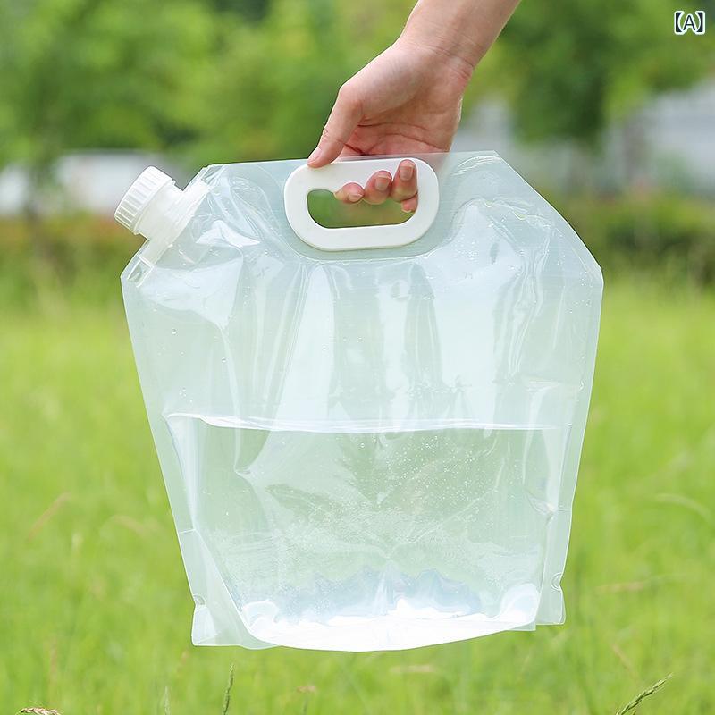 水筒 5L 大容量 折りたたみ 給水袋 ポータブル 手提げ 持ち運び 軽量 コンパクト 防災 災害 避難 備蓄 レジャー キャンプ 登山 アウトドア 旅行 車載 ウォーターバッグ コック secure-depo-11453584 セキュアデポ パッケージ画像