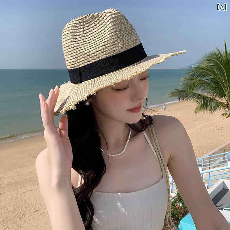 麦わら帽子 レディース メンズ 春夏 遮光 紫外線カット 日よけ 帽子 ストローハット バナマハット 通気性 軽量 旅行 アウトドア カジュアル 調整可能