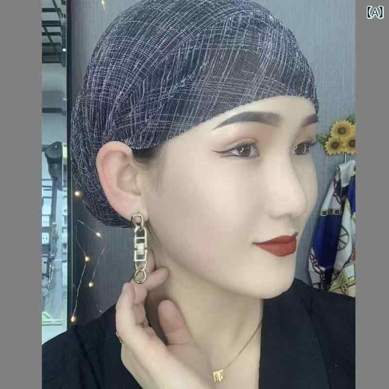 帽子 レディース 医療用帽子 ニット帽 ケア帽子 薄手 透け感 レース ギャザー 春夏...
