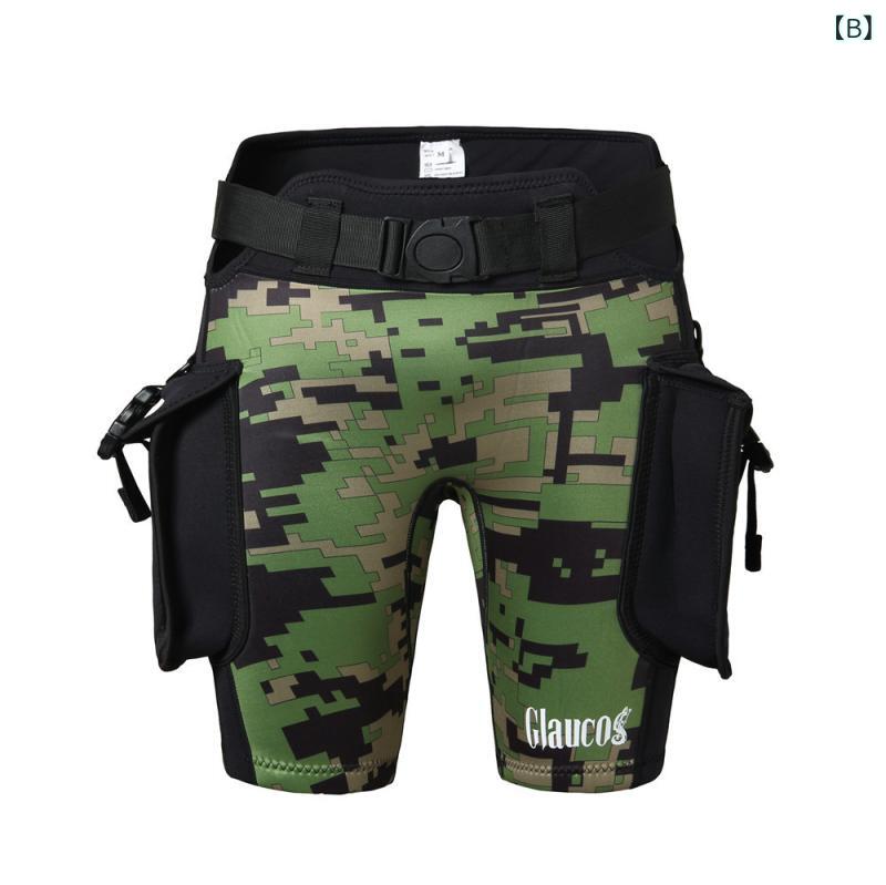 セキュアデポのショートパンツ メンズ レディース 潜水 ウェットスーツ素材 配重ポケット付き 多機能 保暖 速乾 軽量 スイミング 潜水服｜アングル2