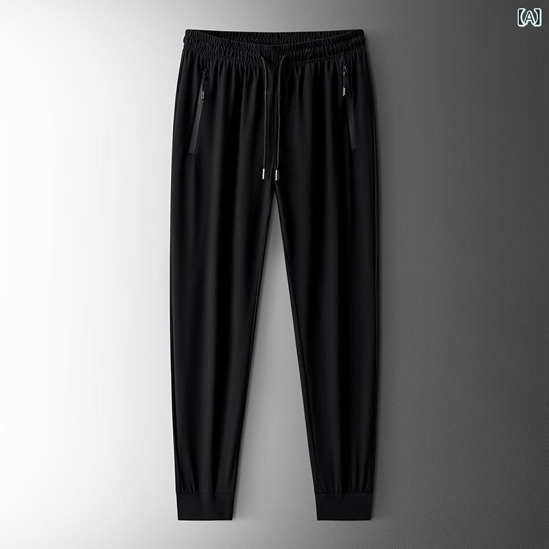 ・カテゴリ: パンツ・パンツ丈: ロングパンツ・誤差範囲: 0〜2cm・対象性別: 男女兼用・対象年齢: 成年・スタイル: カジュアル、ストレート、スポーツカジュアル、ストレッチ・生地名: ナイロン、スパンデックス・素材成分: ナイロン 75%、スパンデックス 25%・裏地成分: ナイロン 75%、スパンデックス 25%・対応シーン: ランニング、フィットネス、サイクリング、アウトドア、登山、キャンプ、ダンス、各種スポーツ・仕様・特徴: 薄手、屋外スポーツ、カジュアル、ルーズフィット、接触冷感、通気性、速乾、トレンド・カラー展開: ブラック（ドローコード）、ブラック（ストレート）、ダークグレー（ドローコード）、ダークグレー（ストレート）、ミディアムグレー（ドローコード）、ミディアムグレー（ストレート）・サイズ展開: L、XL、2XL、3XL、4XL、5XL、6XL、7XL、8XL・機能: 通気性・ウエスト: ミドルウエスト・シルエット: ルーズ