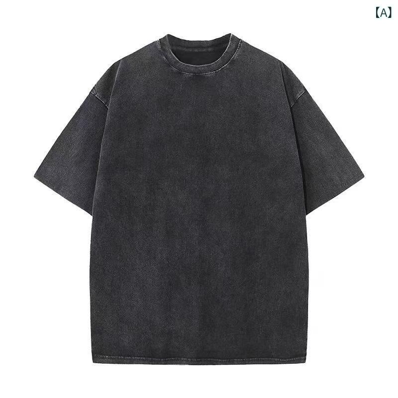 Tシャツ メンズ 半袖 丸首 厚手 ヘビーウェイト 綿 ビッグシルエット 接触冷感 通気性 部屋着 カジュアル トップス カットソー ヴィンテージ風