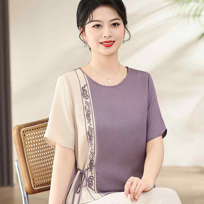 ・カテゴリ: レディースTシャツ・柄: 植物花卉・デザイン特徴: 切り替え・カラー展開: パープル、マスタード・サイズ展開: XL、2XL、3XL、4XL・シルエット: 標準・セット内容: 単品・生地の厚さ: 中等・着用方式: プルオーバー・着丈: 標準丈・スタイル: 快適カジュアル・対象性別: 女性
