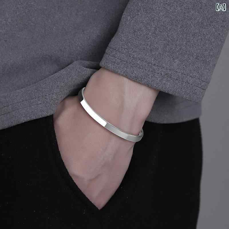ブレスレット メンズ シンプル ステンレス 電気メッキ加工 バングル アクセサリー おしゃれ カジュアル プレゼント