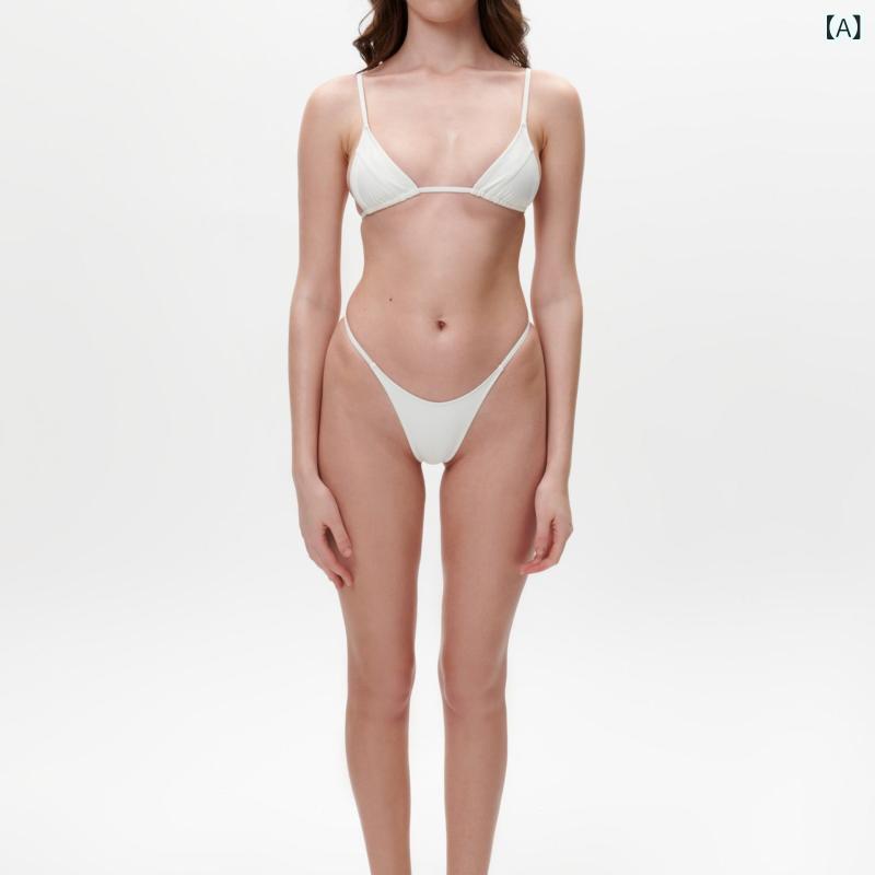 水着 レディース ビキニ セパレート 欧米風 バックシャン バックオープン 無地 パッド付き ノンワイヤー 海 プール ビーチ リゾート スイムウェア セクシー 旅行 細見え