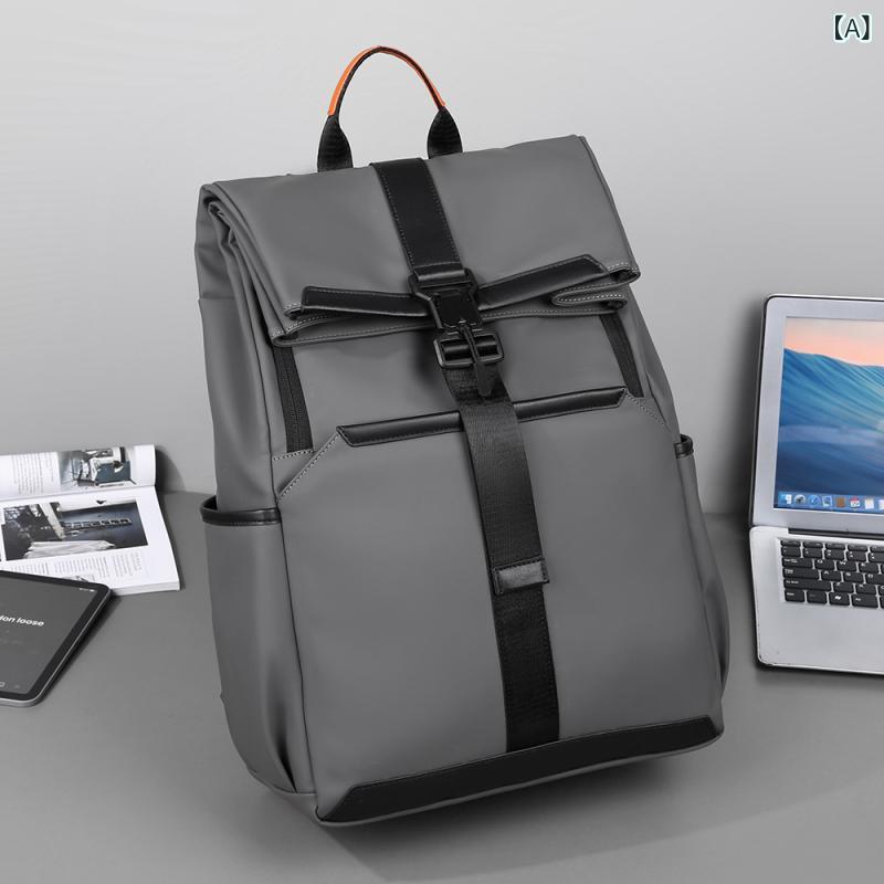 リュックサック メンズ ビジネス 大容量 防水 A4対応 15インチPC収納 軽量 ロールトップ スクエア バックパック カジュアル 通勤 通学 旅行 おしゃれ
