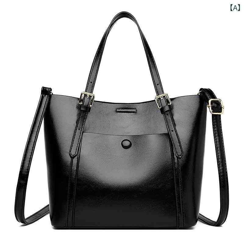 バッグ レディース トートバッグ ショルダーバッグ 斜めがけ 大容量 A4対応 多収納 ポケット 通勤 通学 日常使い 旅行 きれいめ フェイクレザー 合皮 肩掛け 手提げ おしゃれ カジュアル 2way ブラック レッド ブラウン レッド ブラウン レ