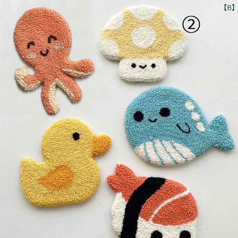 セキュアデポのコースター 手作りキット ハンドメイド パンチニードル 刺繍キット アニマル かわいい 刺しゅう 毛糸 暇つぶし 簡単 初心者向け 室内 飾り プレゼント｜アングル2