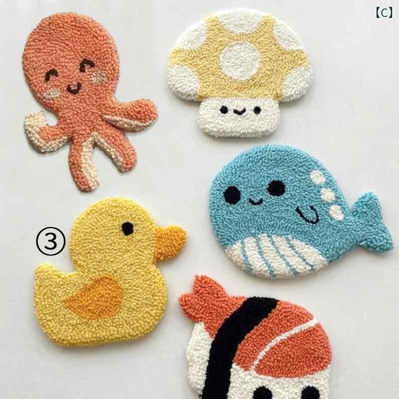セキュアデポのコースター 手作りキット ハンドメイド パンチニードル 刺繍キット アニマル かわいい 刺しゅう 毛糸 暇つぶし 簡単 初心者向け 室内 飾り プレゼント｜アングル3