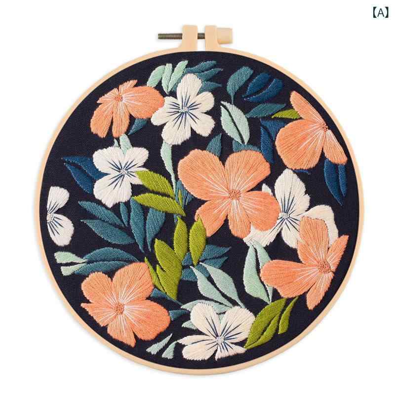 刺繍キット diy セット 手芸 手作り ハンドメイド 材料包 初心者 刺しゅう ボタニカル 花柄 コットンリネン 刺しゅう枠付き 簡単 趣味 室内 おうち時間 インテリア