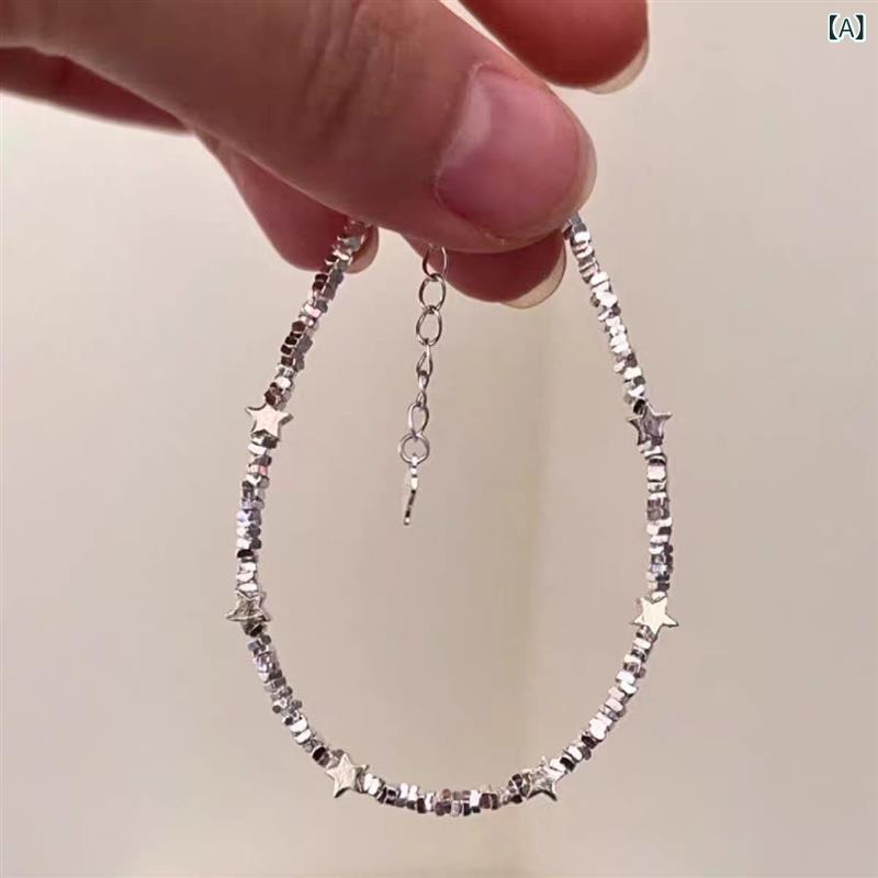 ブレスレット レディース シルバー925 星 スター モチーフ 華奢 細身 きれいめ かわいい シンプル 金属アレルギー対応 ジュエリー アクセサリー