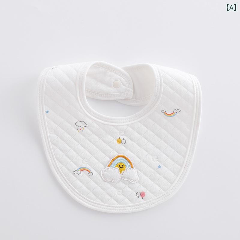 スタイ ベビー 新生児 コットン 吸水 柔らかい 防吐奶 よだれかけ 取り外し可能 かわいい レインボー