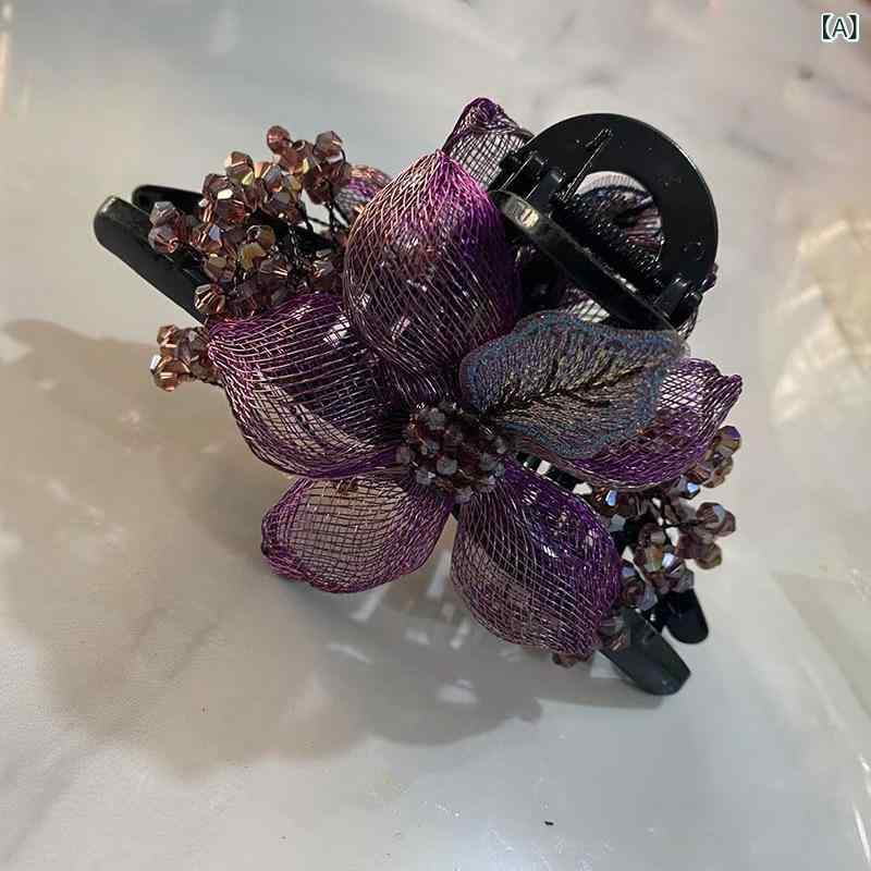 ヘアクリップ レディース バンスクリップ 大 大きめ 髪留め 髪飾り 手作り 花 フラ...