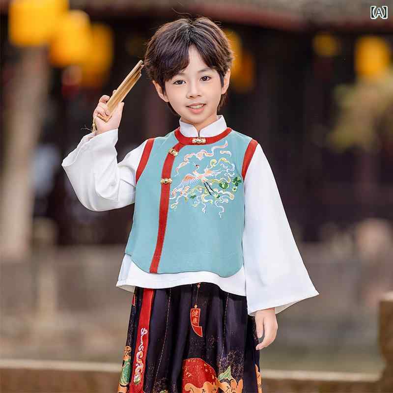・カテゴリ: 子供用唐装・民族衣装・スタイル: 中華風・主な素材: ポリエステル・素材の含有量: 95%・厚さ: 普通・カラー展開: ブルー・サイズ展開: 90cm、100cm、110cm、120cm、130cm、140cm、150cm
