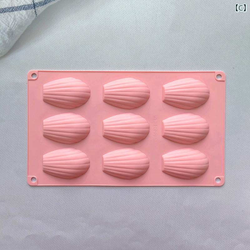 セキュアデポのケーキ型 マドレーヌ シリコン 貝殻 9個 しずく型 チョコレート型 お菓子作り DIY 耐熱 手作り 焼き菓子 抜き型 焼き型｜アングル3