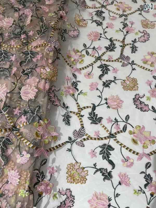 生地 レース 手芸 高級感 刺繍 花柄 チュール シフォン 切り替え チャイナドレス ドレス用 舞台衣装 ワンピース 手作り 春夏 DIY