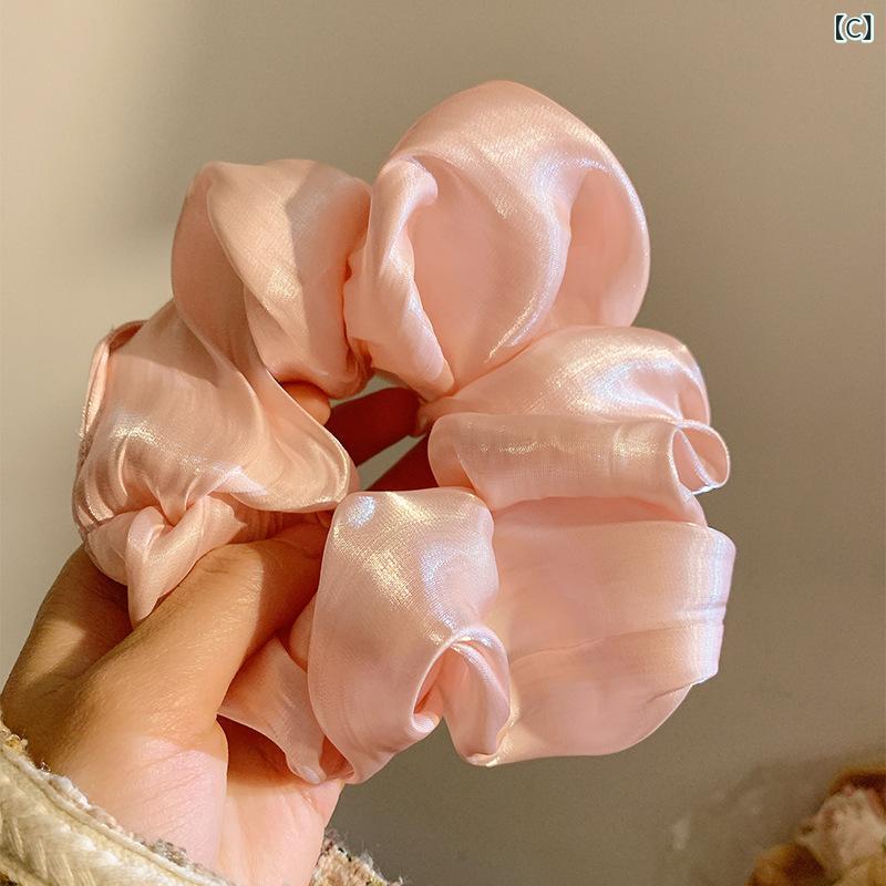 シュシュ レディース ヘアゴム 高級感 サテン ヘアアクセサリー 髪飾り 無地 シン...