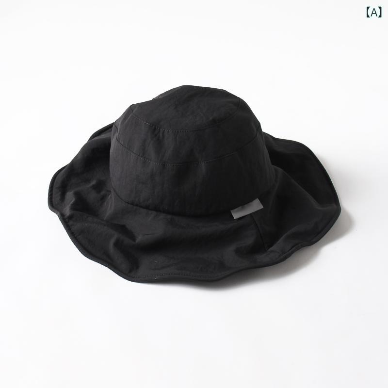 ・カテゴリ: 遮阳帽・帽子の形状: 丸型・つばの形状: ロング（加長）・カラー展開: ブラック、ネイビー、ダークグレー、カーキ、オフホワイト・サイズ展開: フリーサイズ・機能: 防風、通気、日よけ、防護・素材: ポリエステル