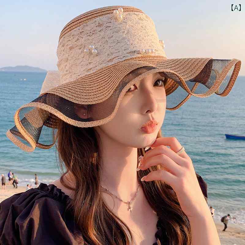 麦わら帽子 レディース 春夏 つば広 遮光 日よけ 紫外線対策 日焼け防止 首元カバ...