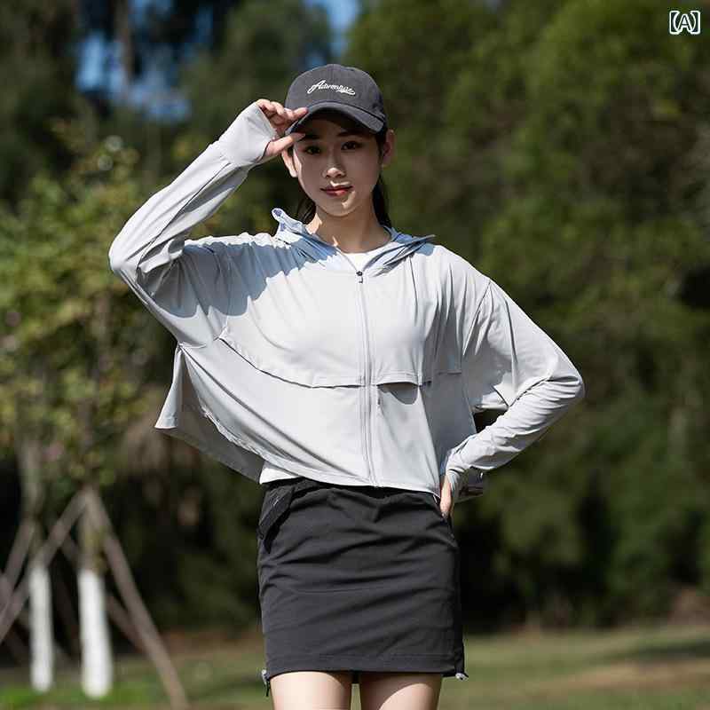 ・カテゴリ: アウトドアジャケット・性別: 女性用・対象年齢: 成人・機能: 通気性、紫外線防止、耐摩耗性・素材: ポリエステル・適応スポーツ: ハイキング、キャンプ、釣り、登山、旅行、ピクニック、サイクリング、ドライブ・柄: 無地・フード: あり（取り外し可能）・紫外線防止指数: UPF50+・適応シーン: ランニング、フィットネス、マッサージ、ボディビル、カードゲーム・エンターテインメント、楽器演奏、スポーツトレンド・カラー展開: グレー、ホワイト、カーキ、ライトブルー、ピンク・サイズ展開: M、L、XL・着丈: ショート丈