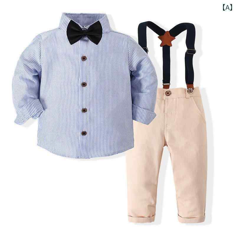 ・カテゴリ: 子供服セット・性別: 男児・スタイル: カジュアル・セット内容: ジャケット、シャツ、長ズボンの3点セット・対象年齢: 1～3歳（身長80～100cm）・袖丈: 長袖・パンツ丈: 長ズボン・生地加工: 柔軟加工・生地の厚さ: 普通・柄: ボーダー・デザイン要素: スポーツ、セットアップ、ボーダー、カーディガン・主な素材: 綿 98%・安全基準: B類・前開き仕様: シングルブレスト・カラー展開: ライトブルー、ピンク・サイズ展開: 70cm、80cm、90cm、100cm
