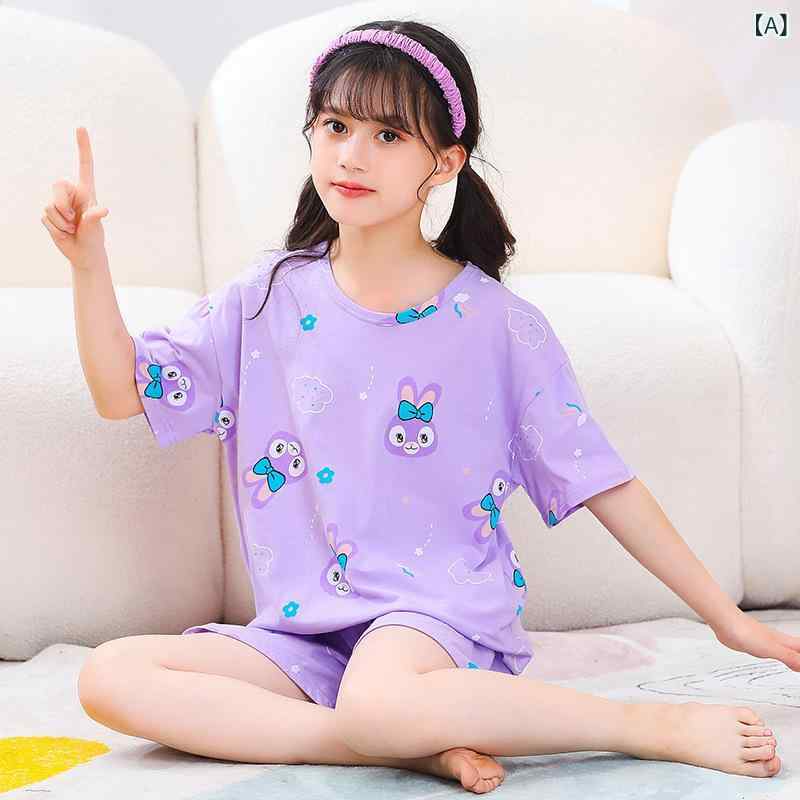 ・カテゴリ: 子供用セットアップ・対象性別: 男女兼用・スタイル: カジュアル・セット内容: トップス、パンツ（2点セット）・袖丈: 半袖・パンツ丈: ショートパンツ・厚さ: 薄手・柄: キャラクター、アルファベット、プリント・主な素材: 綿 ・安全基準: A類・着用方式: プルオーバー・カラー展開: パープルラビット、ベージュガール、ピンク判定ラビット、ピンクガール、ダック、オレンジフラワー、ピンクストロベリー・対応身長: 100cm、110cm、120cm、130cm、140cm、150cm、160cm、165cm、170cm、175cm