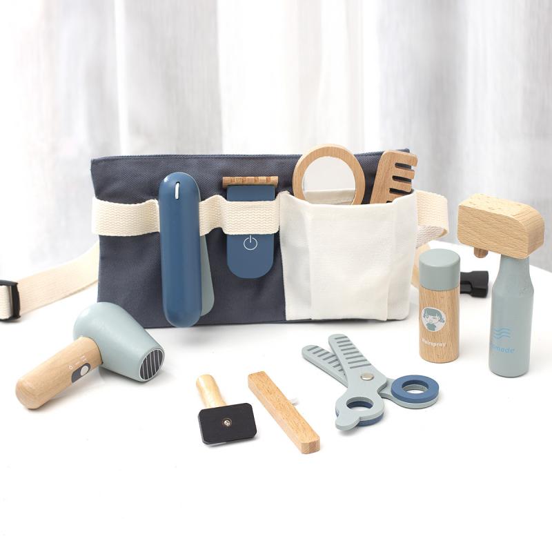 おもちゃセット キッズ ごっこ遊び 木の玩具 メイク お化粧 理髪 美容師 ロールプレイ 知育玩具 親子ゲーム
