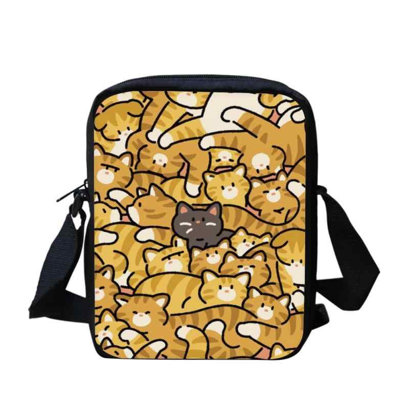 ショルダーバッグ レディース 斜めがけ 軽量 ミニバッグ カバン ポリエステル かわいい キャット 猫柄 プリント ファスナー 肩掛け カジュアル 日常使い